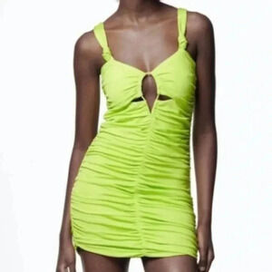 NWT Zara neon  green dress